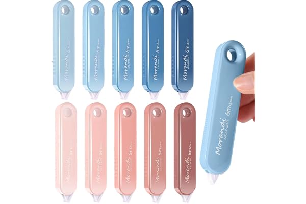 10 PCS Rubans Correcteurs,BetterJonny 6mx5mm Souris Correcteur Blanc avec Capuchon Protecteur Correcteur Souris Rouleaux de Correction Roller Correcteur pour Papeterie Fourniture Scolaire (Rouge+Bleu)