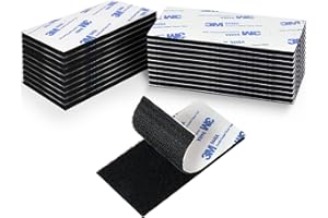 Elover Chiusura posteriore adesiva Industrial Strength | 5 x 10 cm 12 set | Nastro di montaggio ad incastro per moquette, cuscini per divani, pedaliera - nero