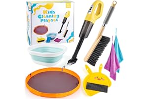 Sundaymot Kids Cleaning Set with Working Vacuum Cleaner, 8PCS Toddler Cleaning Set, Pretend Play Cleaning Toys Set for Toddlers, Kids Hoover Toys for Girls Boys