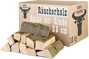 Buche Smoker Holz Räucherholz Brennholz 10-30 kg Buchenholz kammergetrocknet 25 cm Kaminholz Smoke Feuerholz Grillen Wood BBQ Rauch Raeuchern Smokewood Grillmaster, Menge :30 kg