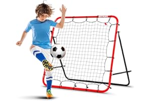 NET PLAYZ Filet de rebond pour football, 100 x 100 cm, filet de rebond | Outil et équipement pour l'entraînement de dextérité pour tous les âges, 6 angles réglables