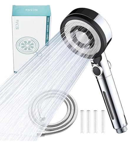 Pommeau De Douche Haute Pression Pommeau De Douche Filtre Anti-Calcaire Ulinek - Charbon Actif - Haute Pression - Économie D'Eau Douchette Haute Pression économie Eau