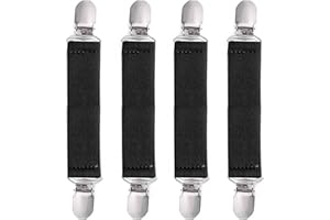 FDCGAS Clips for Clothing - 4 Pieces Cardigan Clips, Pullover Clips Elastic Sweater Cardigan Clips Glove Clips Mitten Clips for Children Toddlers and Adults (2.5 x 10 cm)