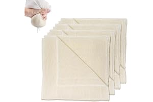 OBYJCA Lot de 4 chiffons à fromage 50 x 50 cm pour égoutter, mousseline pour la cuisine, étamine pour filtrer, tissu musulman pour la cuisson du fromage, du beurre
