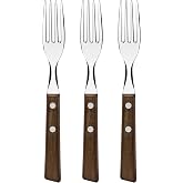 Tramontina Set of Table Forks Natural Wood Handles 3 Pieces | Stainless Steel