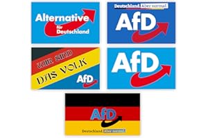 ‎FLAGSHIPPER FlagShipper AfD Sticker 125 Stück – Alternative für Deutschland Fahnen – AfD Partei Fanartikel Aufkleber Set – Wahlkampf Zubehör für Bundestagswahl, Landtagswahl & Demonstration