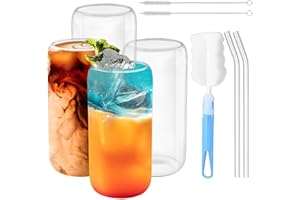 Zosenyer Verre a Eau, Set de 4 Tasses Matcha 500ml, Gobelet Smoothie pour L'eau Café Et Lait à Utilisation dans Les Soirées Cocktail Party Home Boutique de Desserts