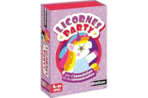 Nathan - Licornes Party , Jeu de Cartes Pour Enfant dès 4 ans , Jeu d'Association et Mémoire , thème Licornes , Règles Simples , Famille et Enfants , 2 joueurs, Violet