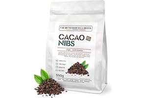 CACAO VENEZUELA DELTA Cacao V Delta Nibs De Cacao Puro 350g - Puntas Premium Sin Azúcar Nibs Chocolate Negro Naturales Veganos Sin Gluten Antioxidantes Con Flavonoides No GMO