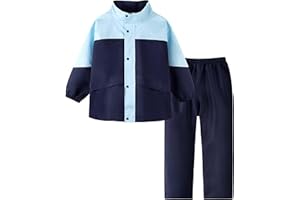 Volunboy Traje Impermeable para Niño o Niñas, Chubasquero con Capucha y Pantalones Set de Charco con Cremallera