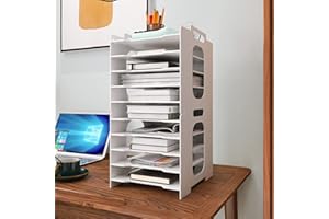 PUNCIA Półka na dokumenty A4, 10 półek, PCW, organizer na dokumenty, do biura, gabinetu, szkoły, biura
