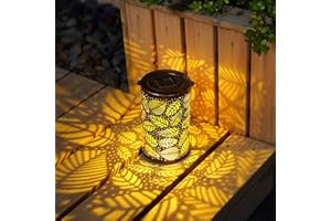 Linterna solar GIGALUMI linternas de jardín colgantes de metal al aire libre Gran decoración para patio jardín, patio y césped