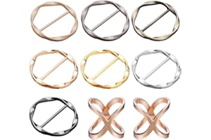 EHDWXVZM 7 hebillas para bufandas de mujer, 2 hebillas para bufandas de seda, clips para camisa, clips para camisetas, alfileres de sujeción