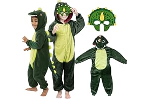 BITOWO Dinosaurier Kostüm Kinder 2-7 Jahre Faschings Kostüm Dino Kinder Jungen Mädchen 86-128 Dino Kostüm Kinder T Rex Dinosaurier Dino Onesie Jumpsuit Baby Kind Tier Drachen Kostüm Kinder für Karneval