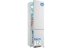 Midea Frigorífico Combi No Frost 55 cm ancho x 180 cm Blanco - Nevera libre instalación 199 L + 71 L Congelador - Refrigerador de bajo consumo con congelador vertical | Color Blanco