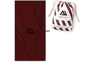 ALP & ACT Serviette Microfibre Sport - 100% Recyclée - Super LÉGÈRE & Séchage Rapide - Grande Serviette : Musculation, Tennis, Salle de Sport - Drap de Bain, Serviettes de Bain, Rouge 140x70