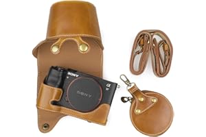 MUZIRI KINOKOO Etui ochronne ze skóry PU - kompatybilne z aparatem Sony A7C/Alpha 7C, Brązowy, Retro