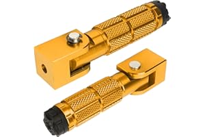 CHICIRIS 2 Pedane Passeggero per Moto, Pedale Pieghevole M8 Poggiapiedi in Lega di Alluminio Antiscivolo Universale Moto ATV UTV Go Kart (Oro)