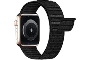Lobnhot Nylonowa sportowa opaska kompatybilna z Apple Watch 40 mm, 41 mm, 38 mm, 45 mm, 44 mm, 42 mm, dla mężczyzn i kobiet, regulowany pasek sportowy, zamiennik do iWatch Series 9, 8, 7, 6, 5, 4, 3,