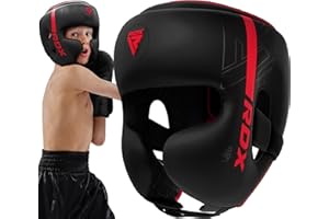 ‎RDX RDX Kinder Boxen Kopfschutz für Kickboxen, Kampfsport, MMA Training, Maya Hide Leder Kara Sparring Thaiboxen Kopfschützer, Boxhelm Krav MAGA Muay Thai, Karate und Taekwondo Fitnessstudio Headgear