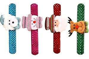 Bohue Christmas Slap Bracelets Wristband Slap Band Christmas Toys Snap Bracelet Christmas Slap Bands for Xmas Party Bag Filler