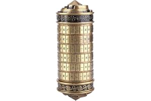 Wakects Da Vinci Code Cryptex Lettre Mot De Passe Serrure Anneau Titulaire Cadeaux avec Exquis Coffret for Christmas Valentine's Day Brain Teaser Lock Puzzles 13x6x23cm