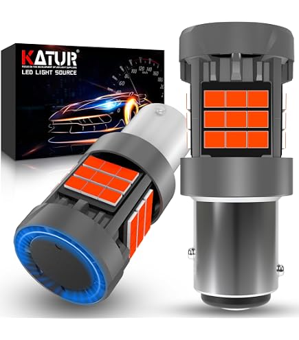 2 Ampoules LED BA15D 6-60V AC/DC - Pour Camping-car, Bateau, Feux Stop, Clignotants, 500LM, Rouge/blanc/jaune