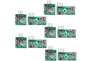 Hailege 5 Sets 433M Transmitter + Receiver Kit High Frequency Super Regenerative Transceiver Module for Burglar Alarm