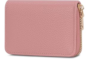 IHIGOGOFA Etui na karty kredytowe dla kobiet i mężczyzn, blokowanie RFID, etui na karty z prawdziwej skóry, mini portfel na karty kredytowe, portmonetka damska, małe zablokowane portfele akordeon,