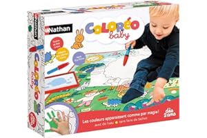 Nathan 31630 Coloréo Baby-Wasserbasierte Malmatte-Zeichenteppich-Fleckenfrei-Für Kinder ab 2 Jahren, Mehrfarbig, 70 x 70 cm