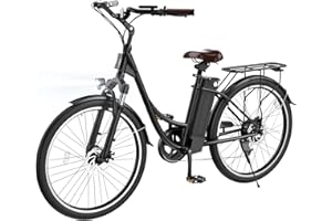 ‎FINBIKE Finbike Elektrofahrrad mit Abnehmbarer 36V 13Ah Akku Bis zu 108KM,26 Zoll E Bike mit 7 Gang Getriebe für Herren Damen Pendler Reisen Übung,60N.m 250W Motor Pedelec mit Aussetzungen und LCD-Display
