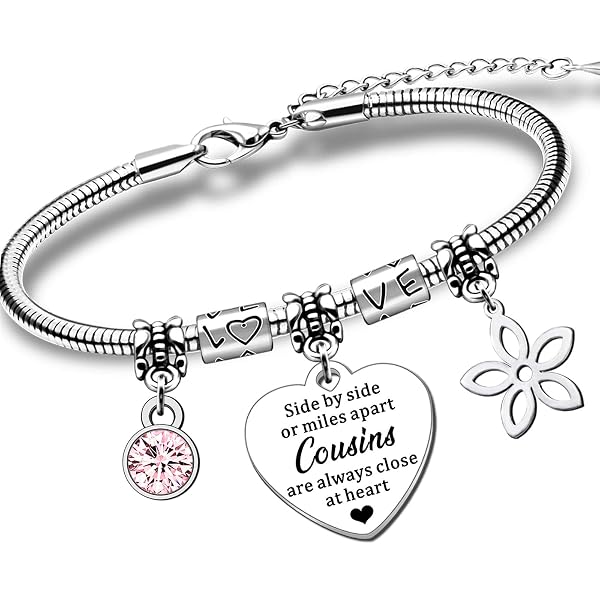 JMIMO Bracciale Per Nipote Con Ciondoli Arcobaleno E Cuore, Argento, Regolabile, Idea Regalo Compleanno Natale