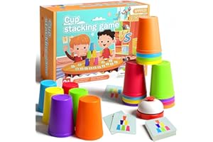 Yizemay 63 Stück Stapelbecher Spiel Set, Speed Cups Stacking Spiel, Quick Stacks Cups, Becher Stapeln Training Stapelbecher Spielzeug, Klassisches Familienspiel für Kinder und Erwachsene