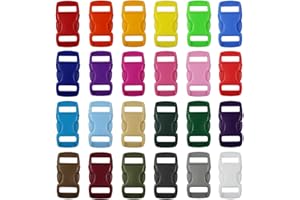AUFODARA Auffodara 24 fibbie a scatto in plastica laterali di rilascio mini fibbie 3/8" per braccialetti paracord, collare per cani, zaino, portachiavi