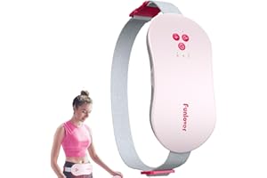 Funlover Heating Pad for Period Cramps, Period Portable Cordless Electric Reusable Heating Pad with Vibration Massager Warming Waist Belt for Menstrual Belly Back Pain Relief for Girls Women Wife Pink