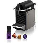 Krups Nespresso Pixie, Macchina per Caffè, Titan, XN306TK | con Ricette Programmabili, 2 Lunghezze, Spegnimento Automatico, C