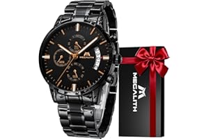 MEGALITH Herrenuhr Militär Chronographen Herren Wasserdicht Analog Armbanduhr Großes Ziffernblatt Leuchtende Datum Uhren fur Männer Klassische Elegantes Geschenk