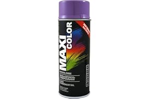 Maxi Color New Quality Lakier w sprayu, połysk, 400 ml, uniwersalny spray nitrocelulozowy, szybkoschnąca farba w sprayu (RAL 4005, niebiesko-liliowy błyszczący)