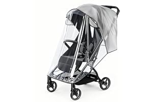 GRIPITI Universal Rain Cover for Pushchair, Transparent Pram Rain Cover for Stroller All Seasons Wind Snow Dust Protection Waterproof Breathable Baby Buggy Cover Protect Fits Most Standard Pushchairs