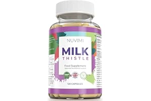 NUVIMI® Milk Thistle Food Supplement 1000 mg 120 Vegan Capsules to Support Liver Health, Extract of 80% Silymarin