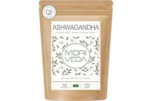 MORIVEDA Ashwagandha comprimés 1000 mg ou capsules 600 mg - produit naturel pur de qualité supérieure - cerise d'hiver, ginseng indien (120 comprimés)