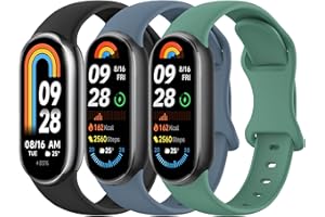 Vancle 3 Stück Armbands für Xiaomi Mi Smart Band 8 / Xiaomi Mi Band 9 Armband, Weiches Silikon Uhrenarmbänder, Verstellbar Sport Ersatzarmband für Xiaomi Smart Band 9 / Mi Band 8 Uhrenarmband