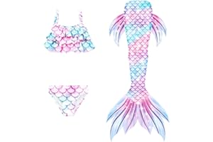 TTNTTR Young Girl with Bikini Summer Loose Costume Swimming Closures Children Hawaiian Beach Swimwear Tail Swimsuit Cosplay Costumes