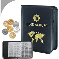 Álbum Para Colección De Monedas Con 312 Bolsillos – Impermeable, Con Fundas De PVC, Tamaño 23,5x15,9 Cm, Ideal Para Monedas, Medallas, Insignias Y Sellos, Regalo Perfecto Para Coleccionistas