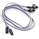 56Tiankoou 2Pcs For PC Computer Flexible Power Switch Button Cable 50cm
