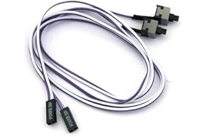 YTIANLUKIKICHI Ytian 2Pcs pour PC Computer Flexible Power Switch de Cable Bouton 50cm