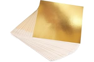 UMIKEL Gold Leaf Sheets - 100 Gold Foil Sheets - 8 x 8.4 cm Multipurpose Gold Leaf for Art, Gilding, Crafting, Paintings, Home Furniture Decoration, Nail & DIY Arts Projects