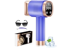 Beauris Laser Hair Removal Device with Painless Ice-Cooling System, Max 21J IPL Hair Removal, Lazer Hair Removal for Women and Men, Facial Bikini Line Armpits Leg Body, Purple