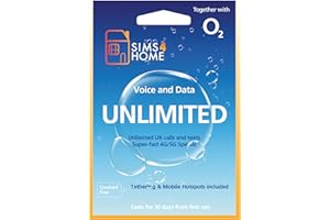 SIMS4TRAVEL O2 Sim Card with Exclusive Offer - Unlimited 5G Data, Unlimited UK Minutes & Texts, Free Tethering/Hotspots for £29
