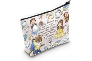 LEVLO Beauty Story Trousse de maquillage avec fermeture éclair pour femme et fille, Always Beauty Beast, Sac fourre-tout
